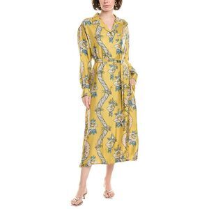 Weekend Max Mara Womens Gaia Silk Midi Dress, Yellow